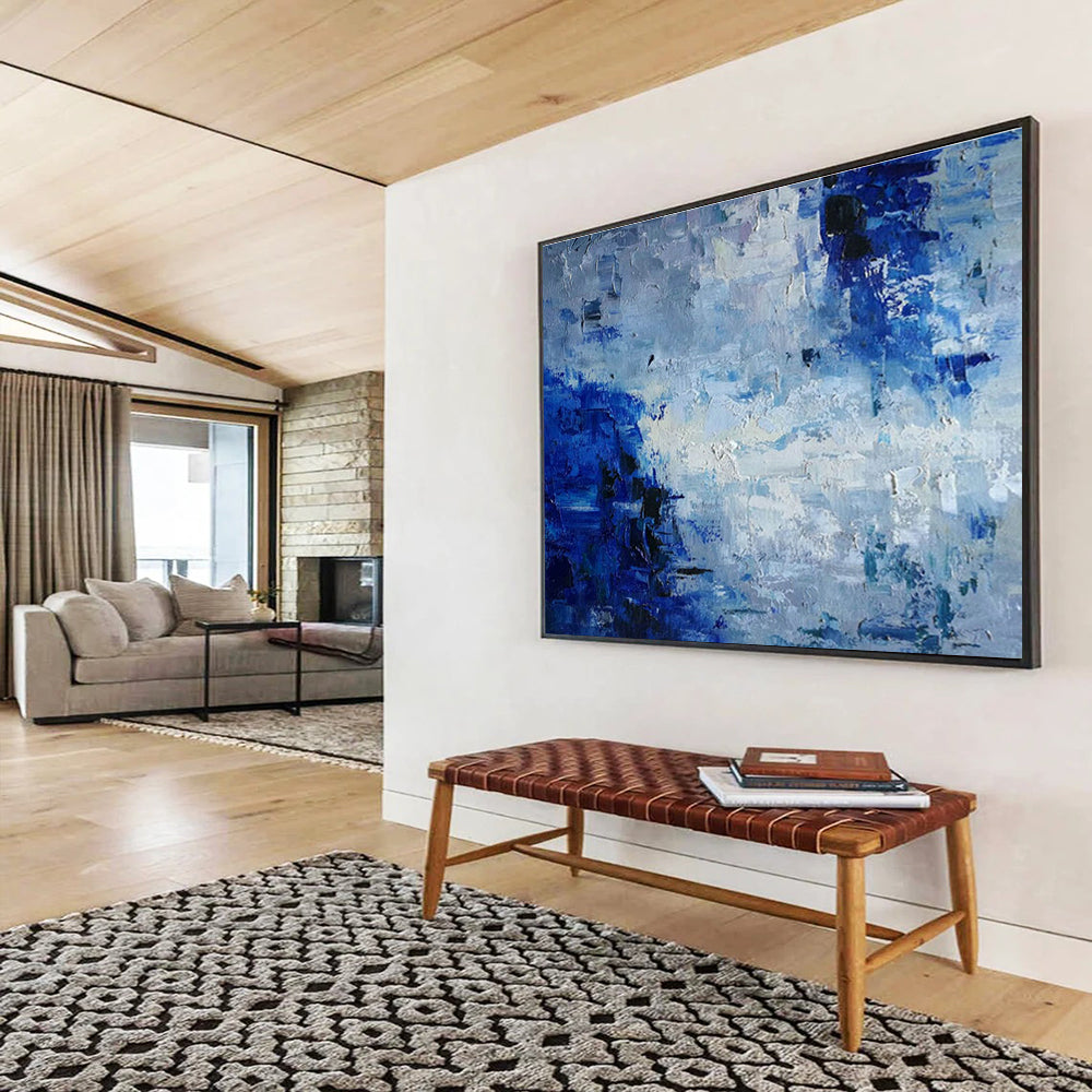 Blue - Toned Abstract Art for Coastal Home Bedroom Relax Corners DLZ3235