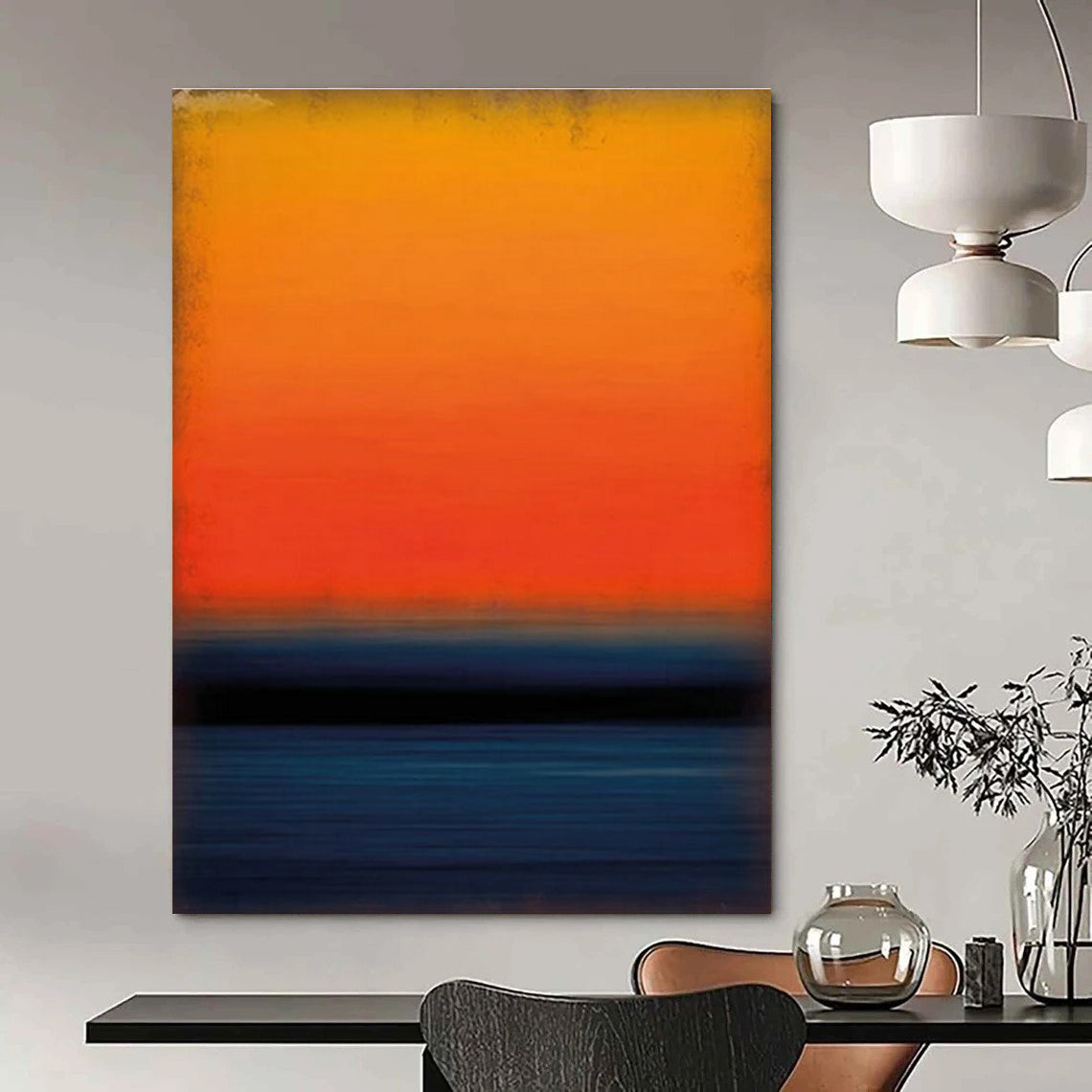 Vibrant Gradient Sunset Art for Rooftop Bar & Coastal Restaurant DLZ2303