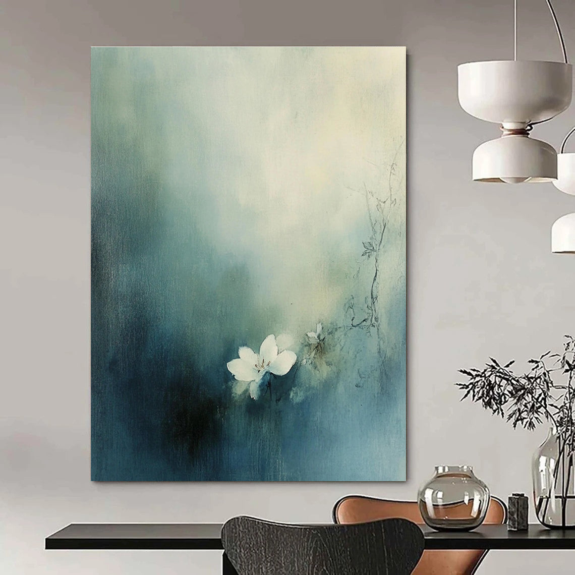 Soft Floral Abstract for Feminine - Inspired Living Room & Spa Retreat STSC631