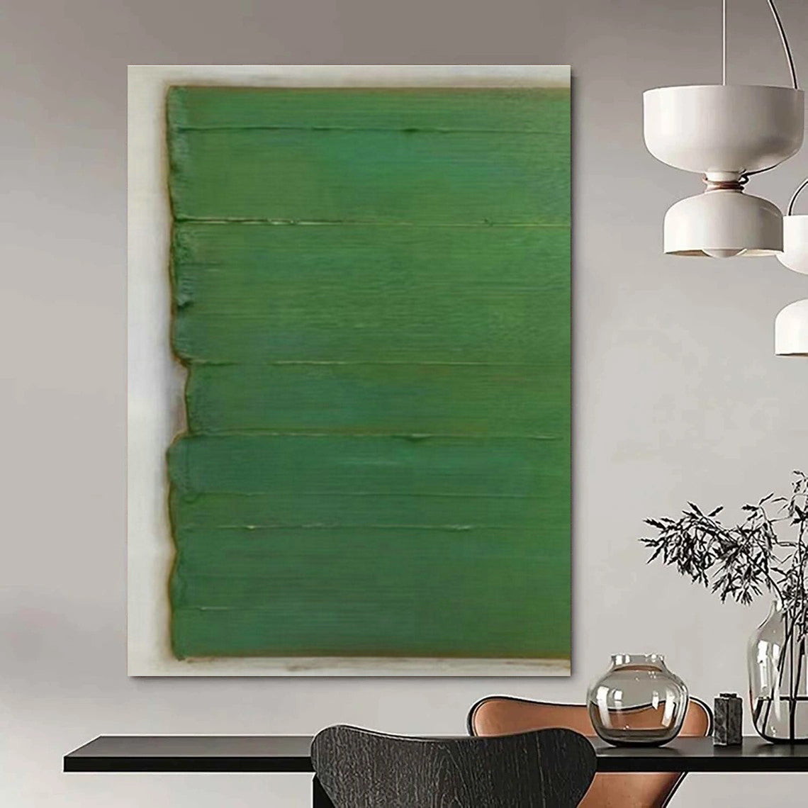 Green Vertical Lines Art for Bedroom & Office DLZ0322