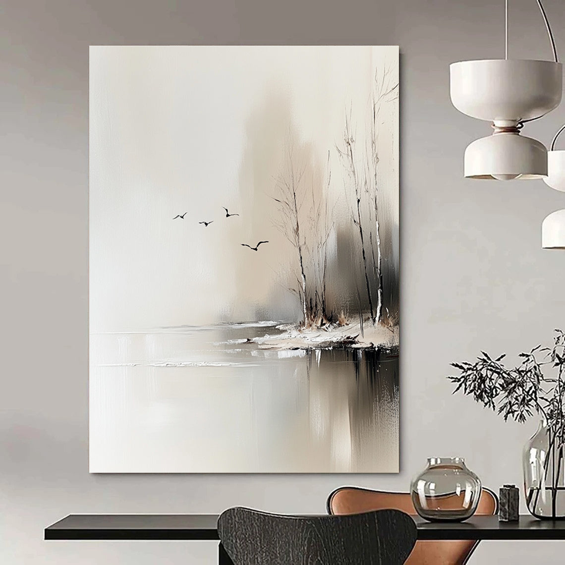 Winter River with Birds for Yoga Studio & Spa STSC105