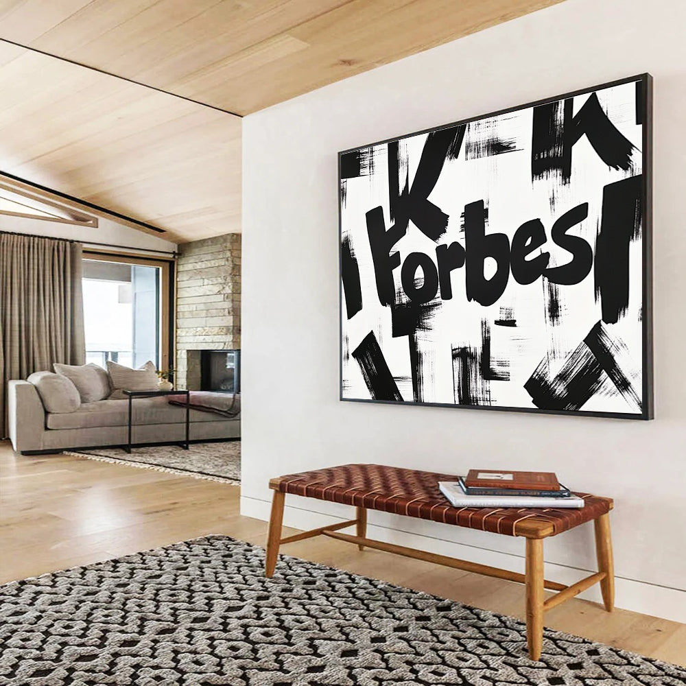 “Forbes” Brush Strokes Art for Corporate Office Lobby & Business - Themed Bar SC469