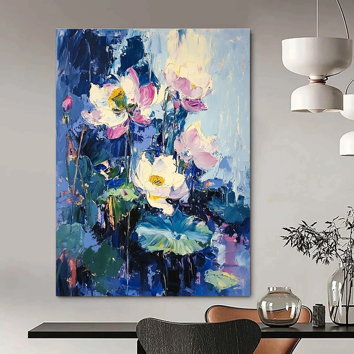 Impasto Lotus Flowers for Zen - Inspired Spa & Oriental - Style Home STSC190