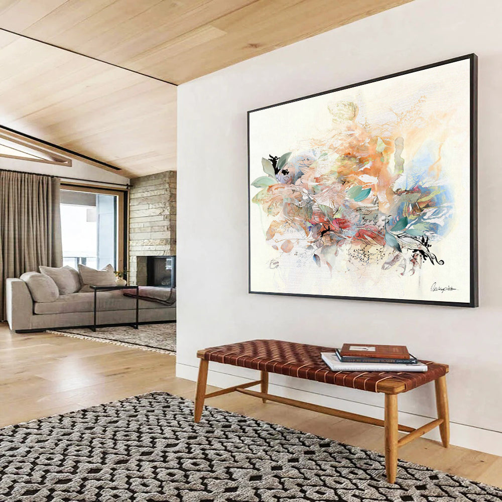 Collage - Style Floral Art for Eclectic Café Wall DLZ2916