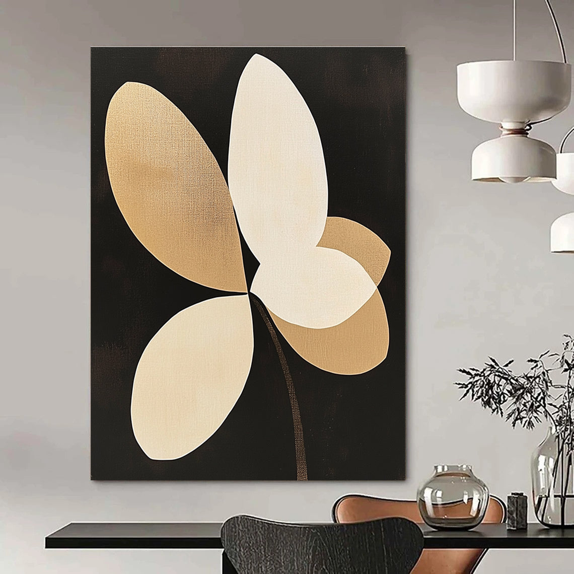 Gold and White Floral for Luxury Boutique & Elegant Dining Room STSC1144