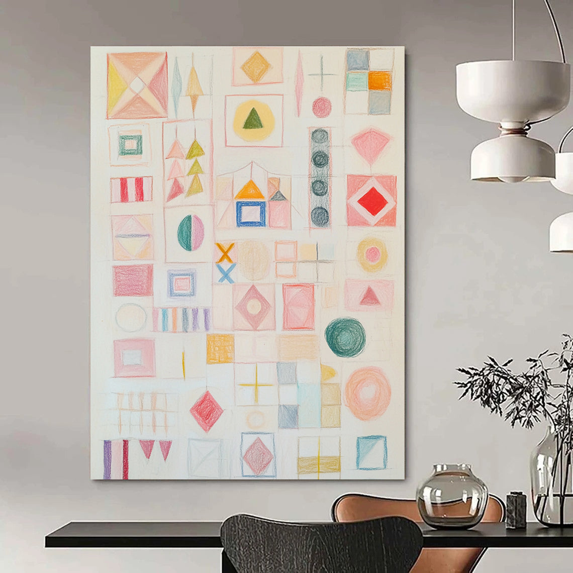 Geometric Pastel Shapes for Modern Minimalist Nursery & Creative Studio STSC1206