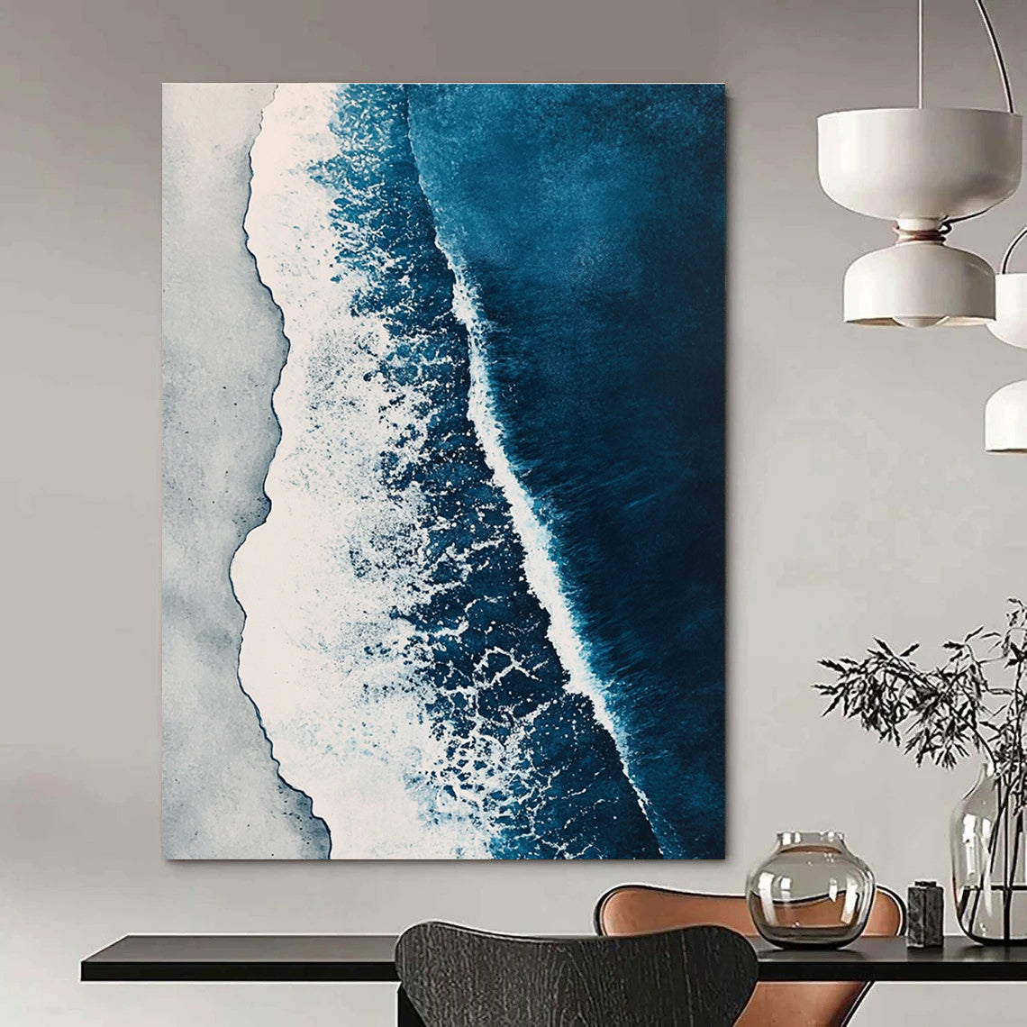 Aerial View of Blue Ocean Waves for Coastal Home Office & Relaxing Spa STSC531