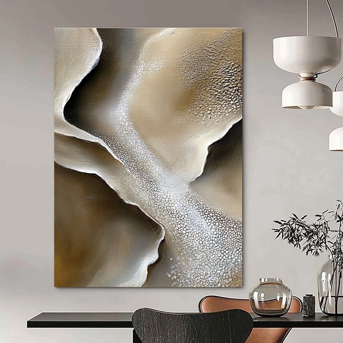 Textured Earth - Tone Abstract for Modern Living Room & Art Gallery Space STSC530