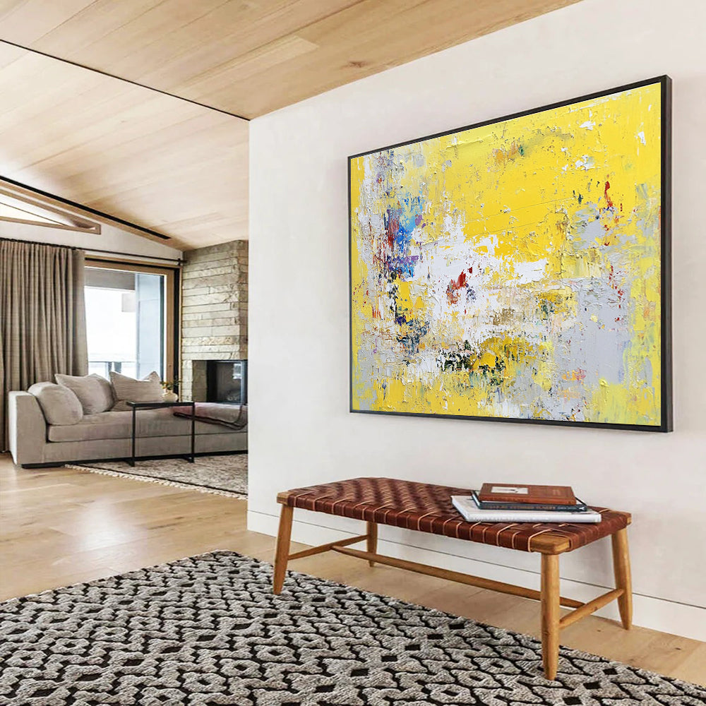 Yellow Abstract Chaos Art for Modern Café & Creative Studio SC370