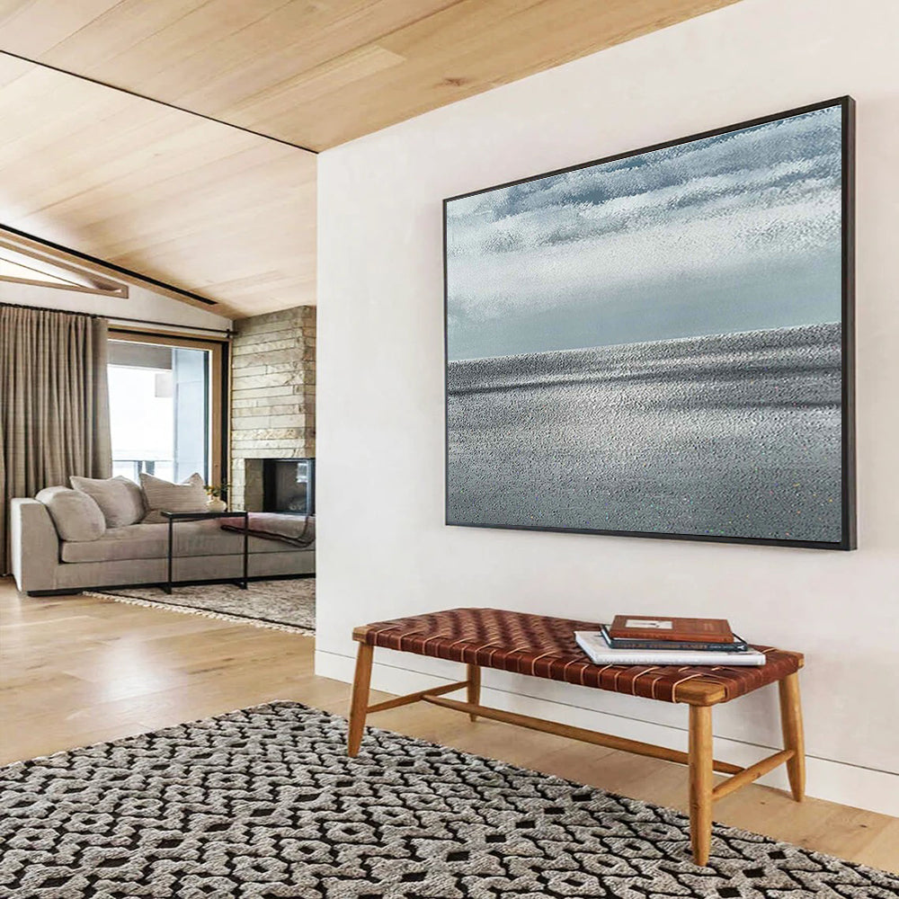 Gray - Toned Sea View Art for Serene Coastal Home Bedrooms DLZ3133