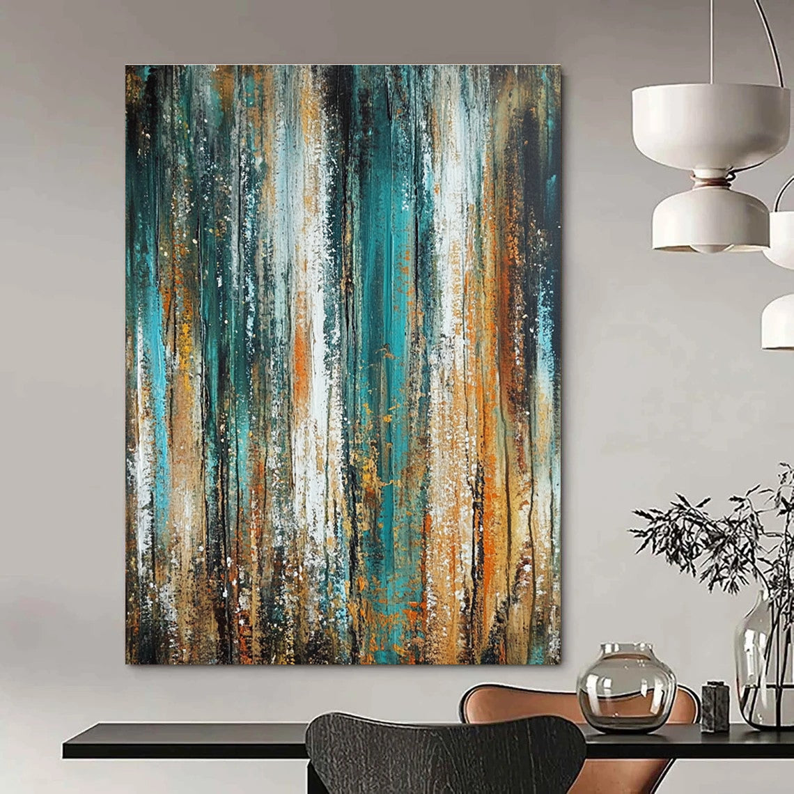 Abstract Vertical Strokes for Industrial - Style Loft & Contemporary Art Space STSC205