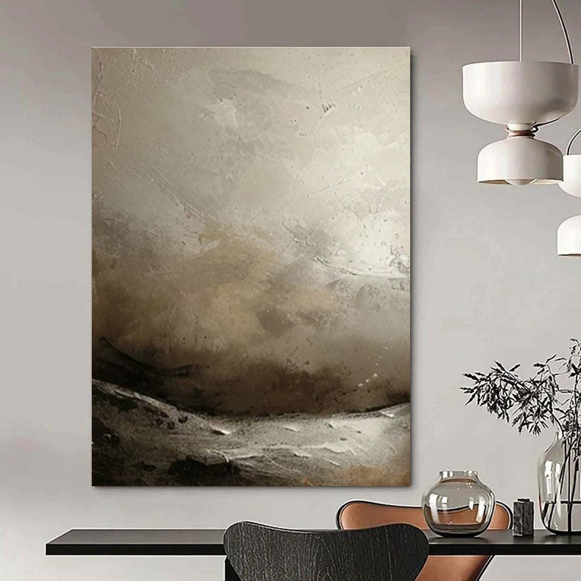 Monochrome Coastal Abstract for Nautical - Themed Bookstore & Minimalist Beach House DLZ0872
