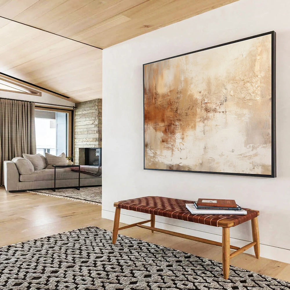 Warm - Toned Abstract Art for Cozy Living Room Ambiance DLZ2714