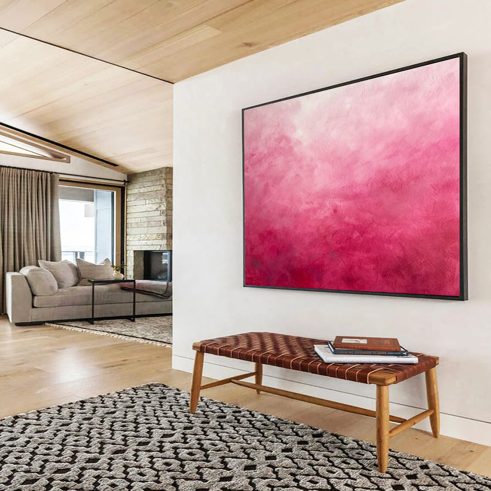Pink Gradient Abstract Art for Romantic Bedroom Accents DLZ2656