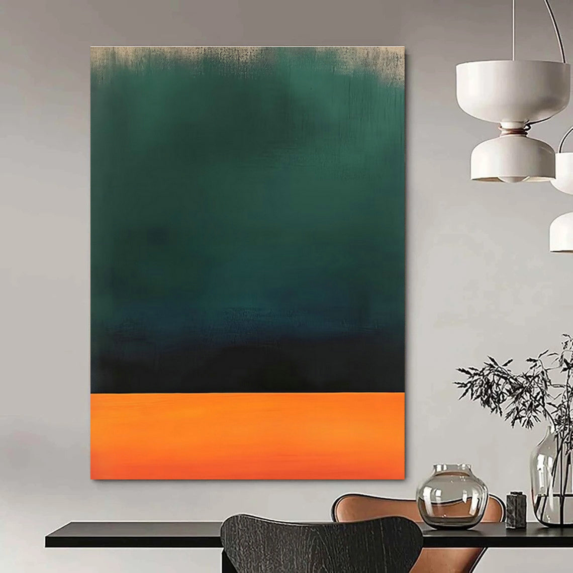 Green - Orange Gradient Art for Nature - Inspired Café & Modern Home DLZ2099