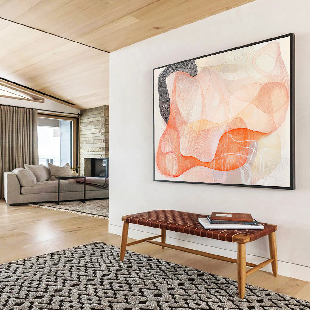 Curved Line Abstract Art for Contemporary Home Decor & Artistic Lounge SC304