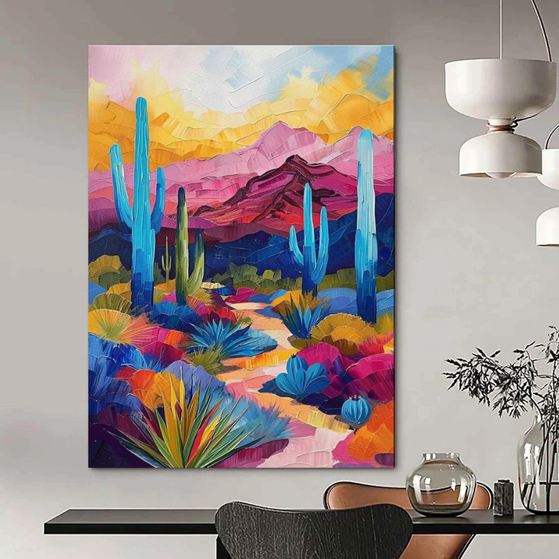 Vibrant Desert Landscape Art for Southwest - Style Home & Adventure - Themed Lounge DLZ2256