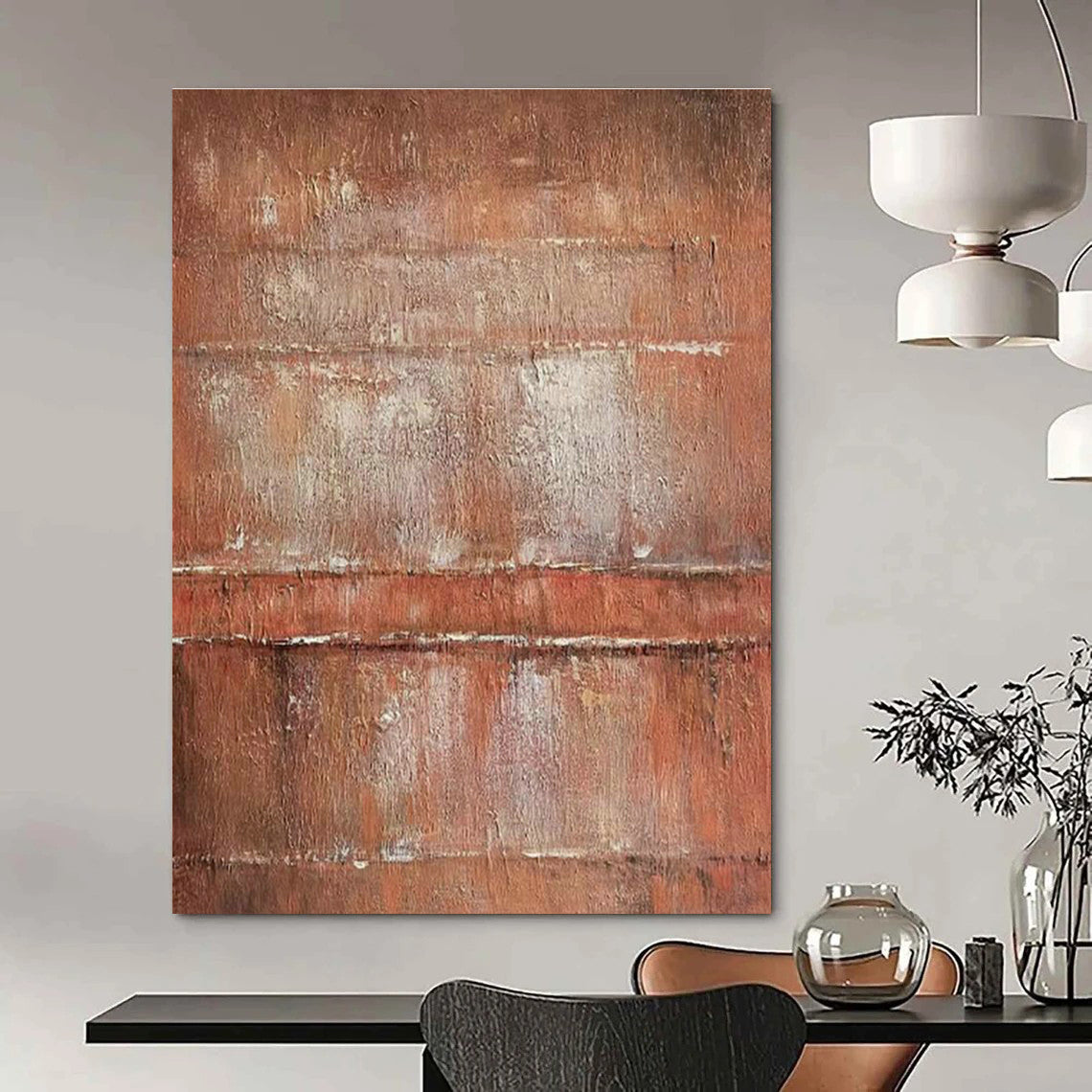 Brown - White Abstract Art for Living Room & Cottages DLZ0326