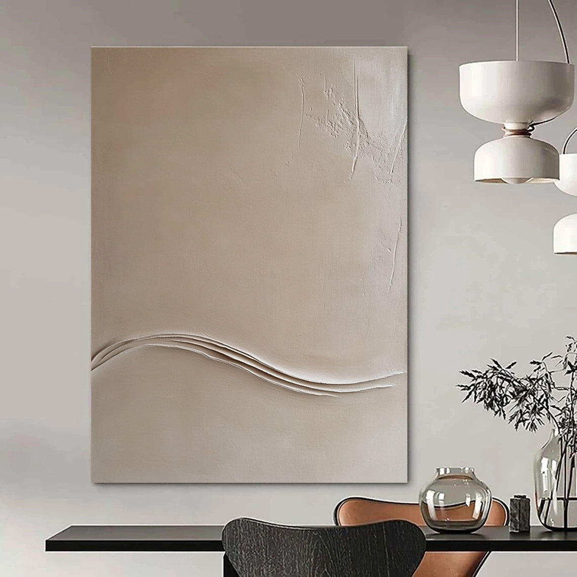 Textured Neutral Abstract for Minimalist Bedroom & Sophisticated Office STSC548