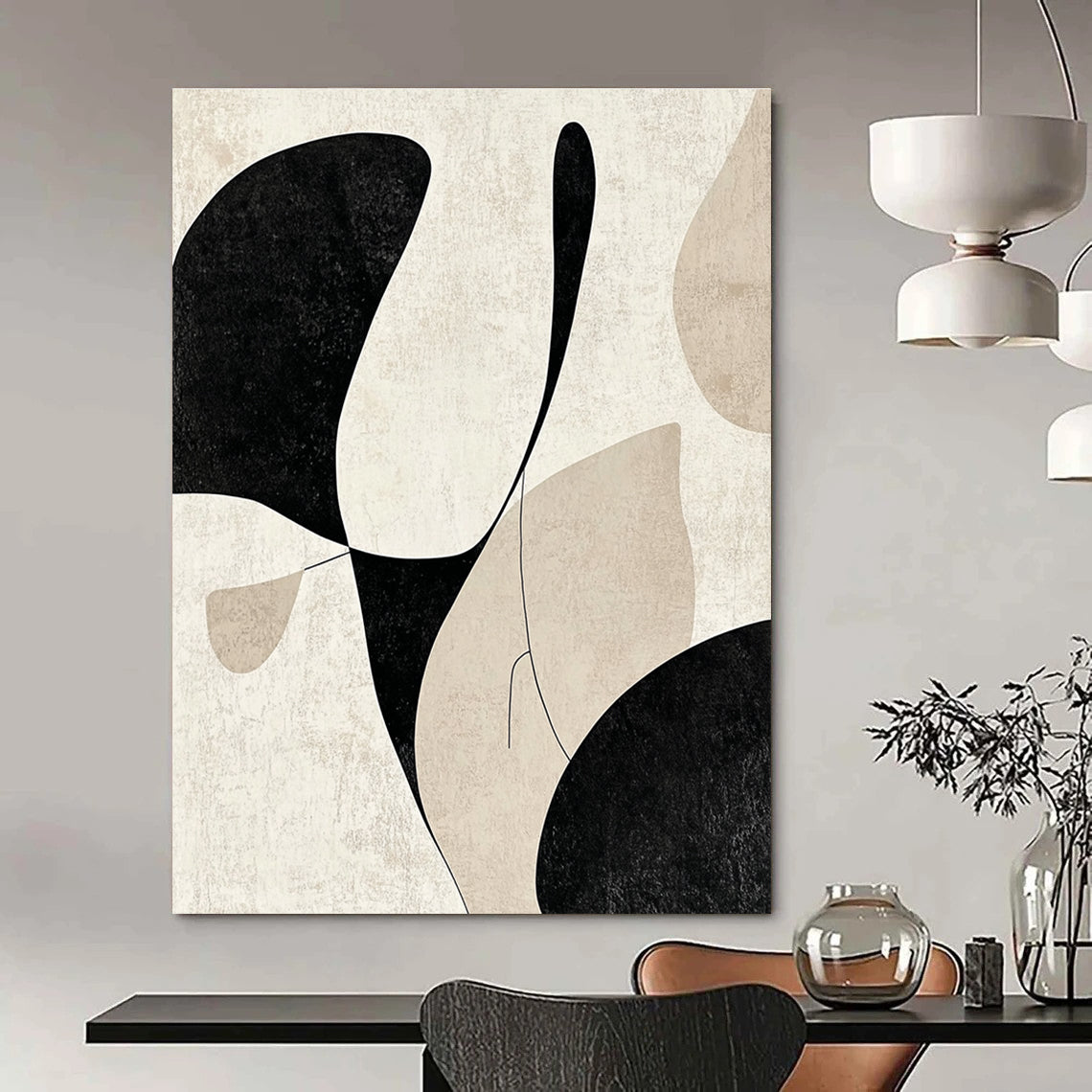 Minimalist Shape Abstract for Scandinavian - Style Home & Art Gallery Corridor STSC471