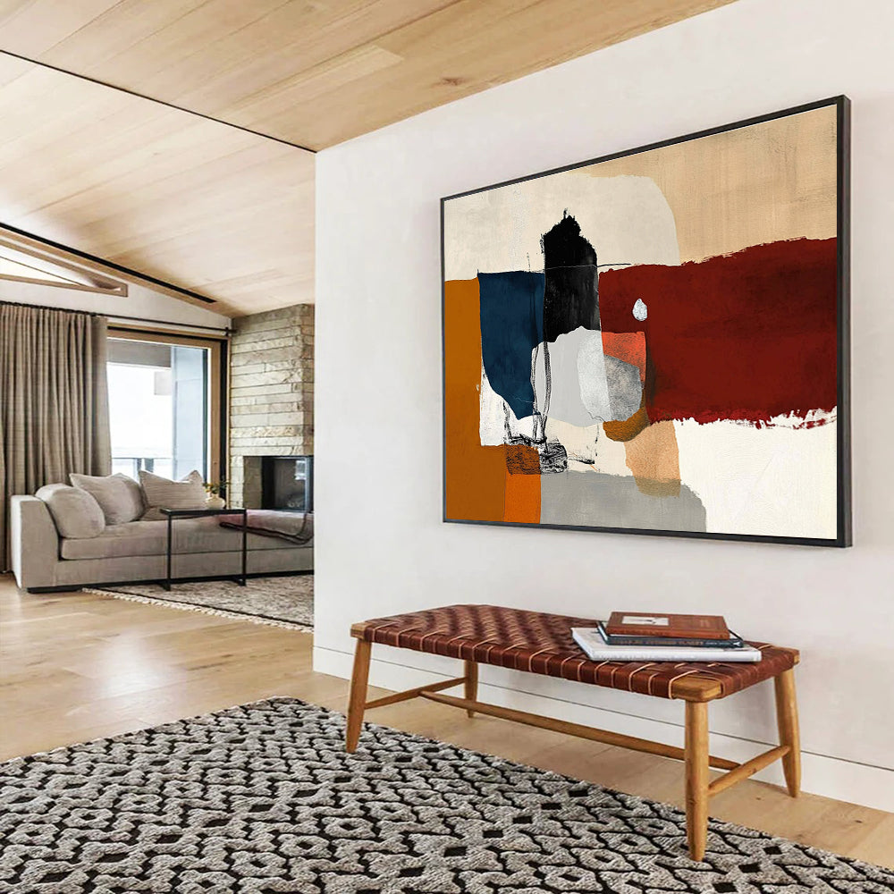 Multi - Color Block Abstract Art for Eclectic Community Center & Artsy Bookstore SC329