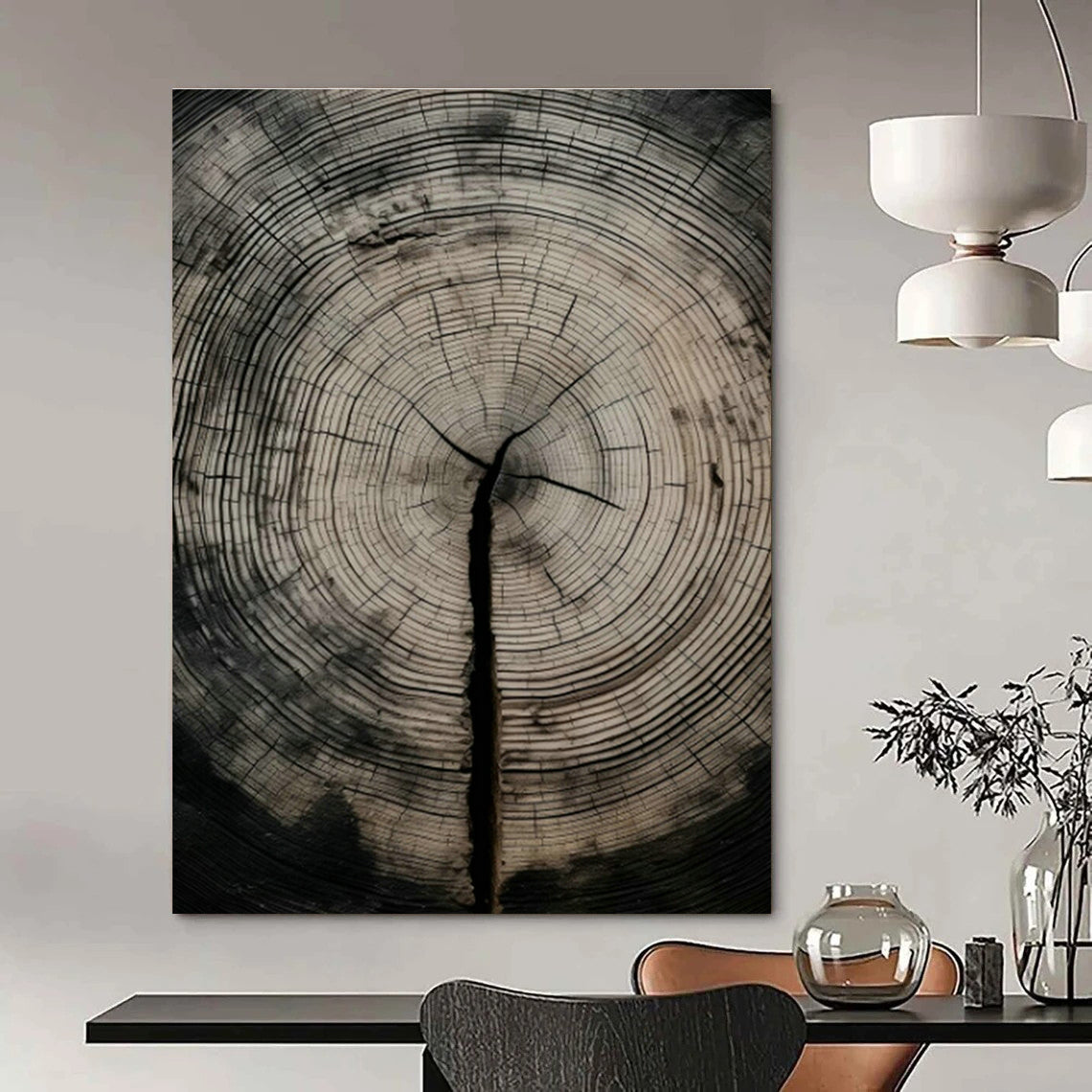 Tree Ring Abstract Art for Living Room & Office DLZ0379