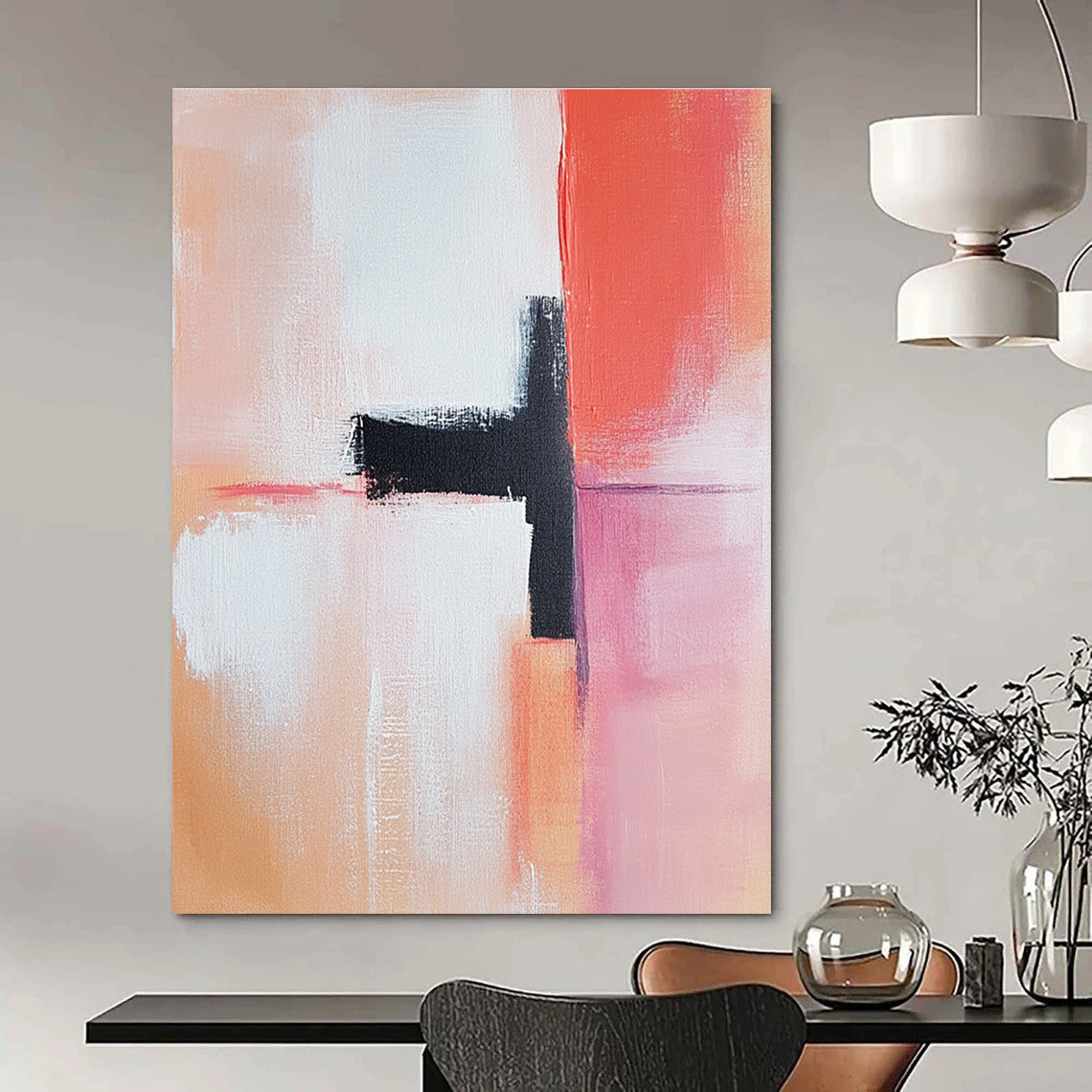 Color - Blocked Cross for Scandinavian - Style Home & Minimalist Gallery STSC819