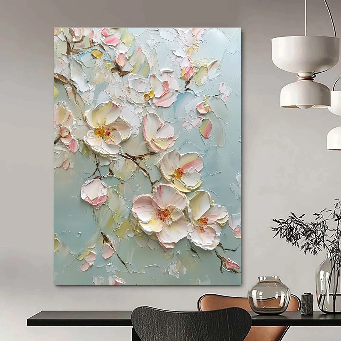 Textured Floral Blossoms Art for Romantic Wedding Venue & Nature - Lover’s Living Room STSC1371