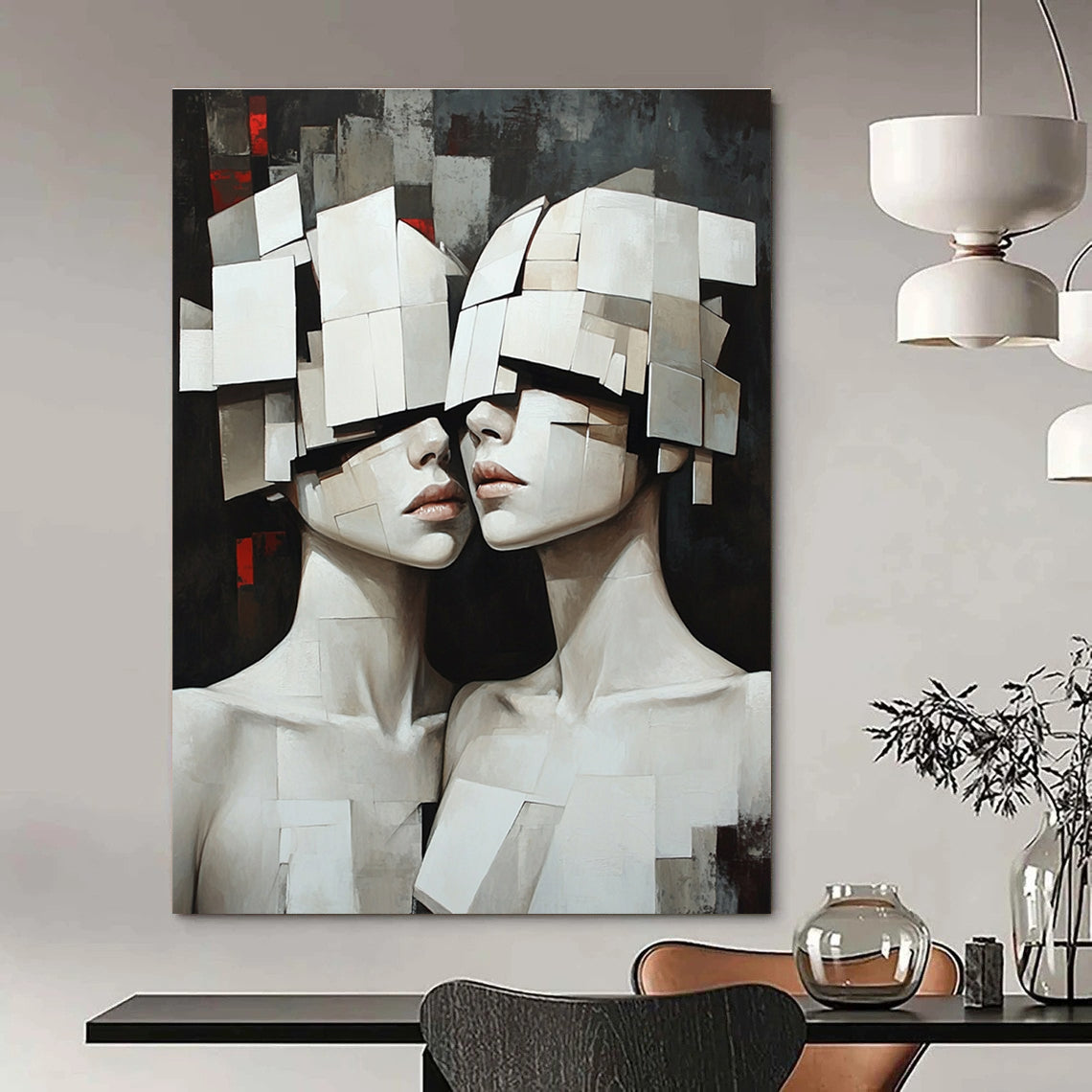 Cubist Figures Thought - Provoking Art for Modern Art Museum & Creative Home Studio STSC1455