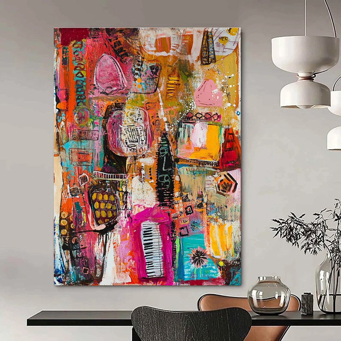 Vibrant City Abstract for Creative Studio & Urban - Chic Restaurant STSC821