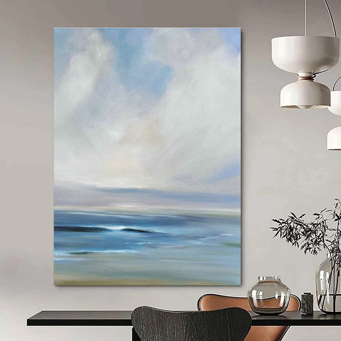 Gentle Wave Sea Art for Coastal Cottage Bedroom & Seaside Wellness Spa DLZ0964
