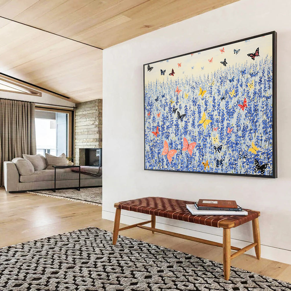 Butterfly Field Art for Serene Garden Room & Children’s Playroom SC463
