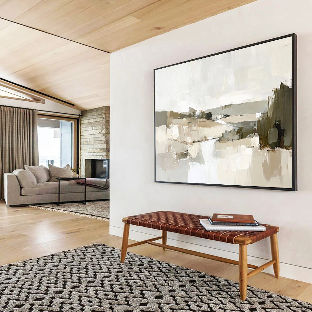Neutral Tones Landscape Art for Scandinavian Home & Minimalist Office SC128