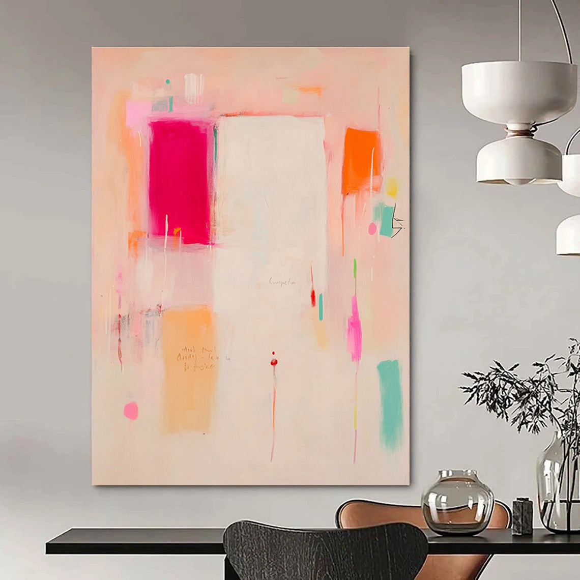 Light Pink Abstract with Text for Art - Loving Home & Creative Writing Studio STSC809