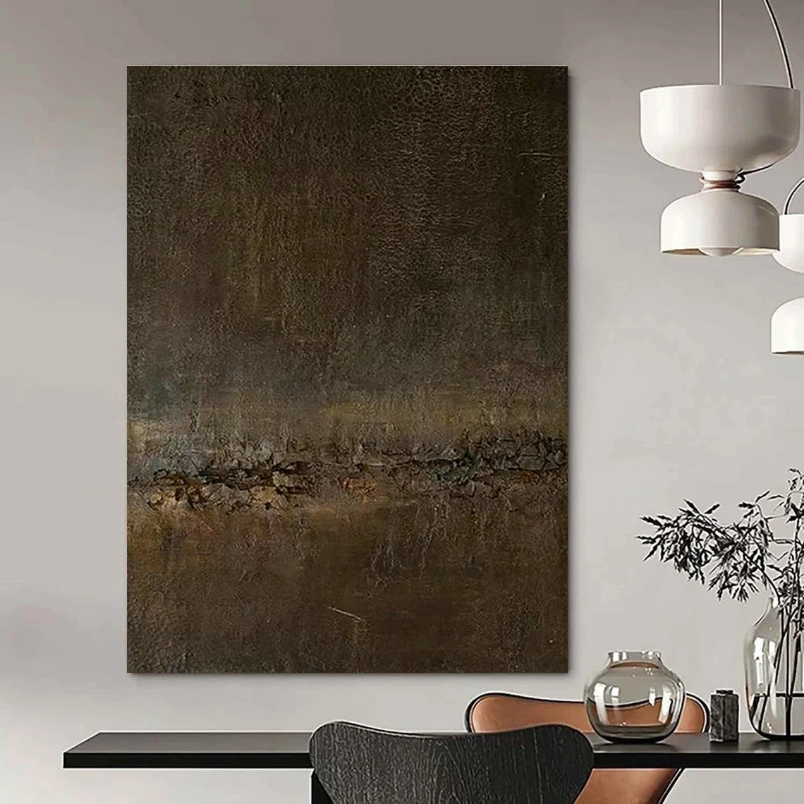 Dark Brown Textured Art II for Vintage Café & Art - Themed Library DLZ1843