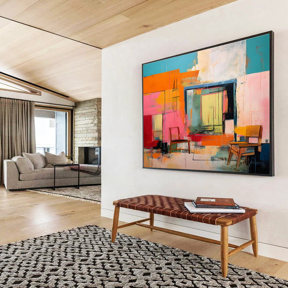 Colorful Spatial Abstract for Modern Living Room DLZ3023