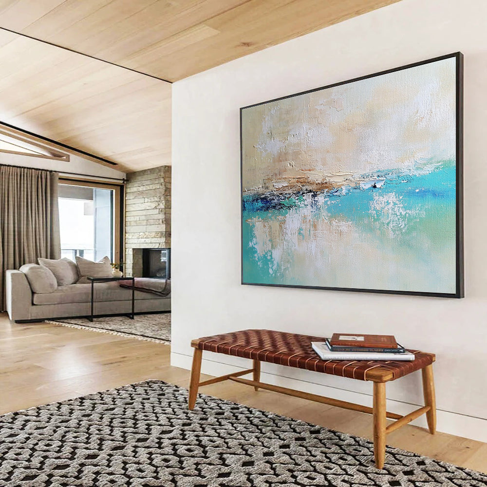 Beach - Inspired Abstract Art for Coastal Home Living Room & Seaside Café SC340
