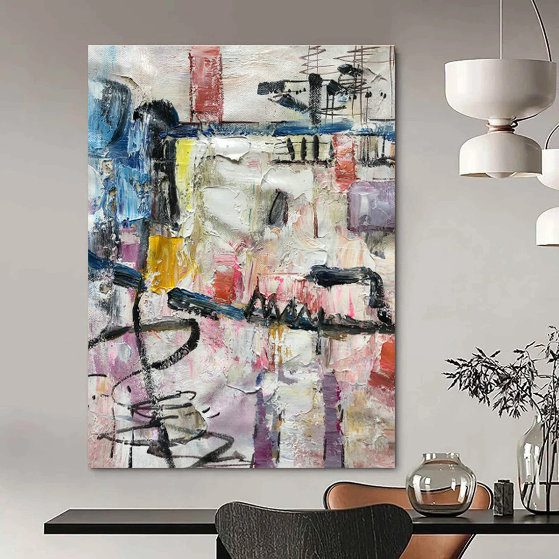 Color - Clash Abstract Art for Artist Studio & Trendy Bar Lounge DLZ1275