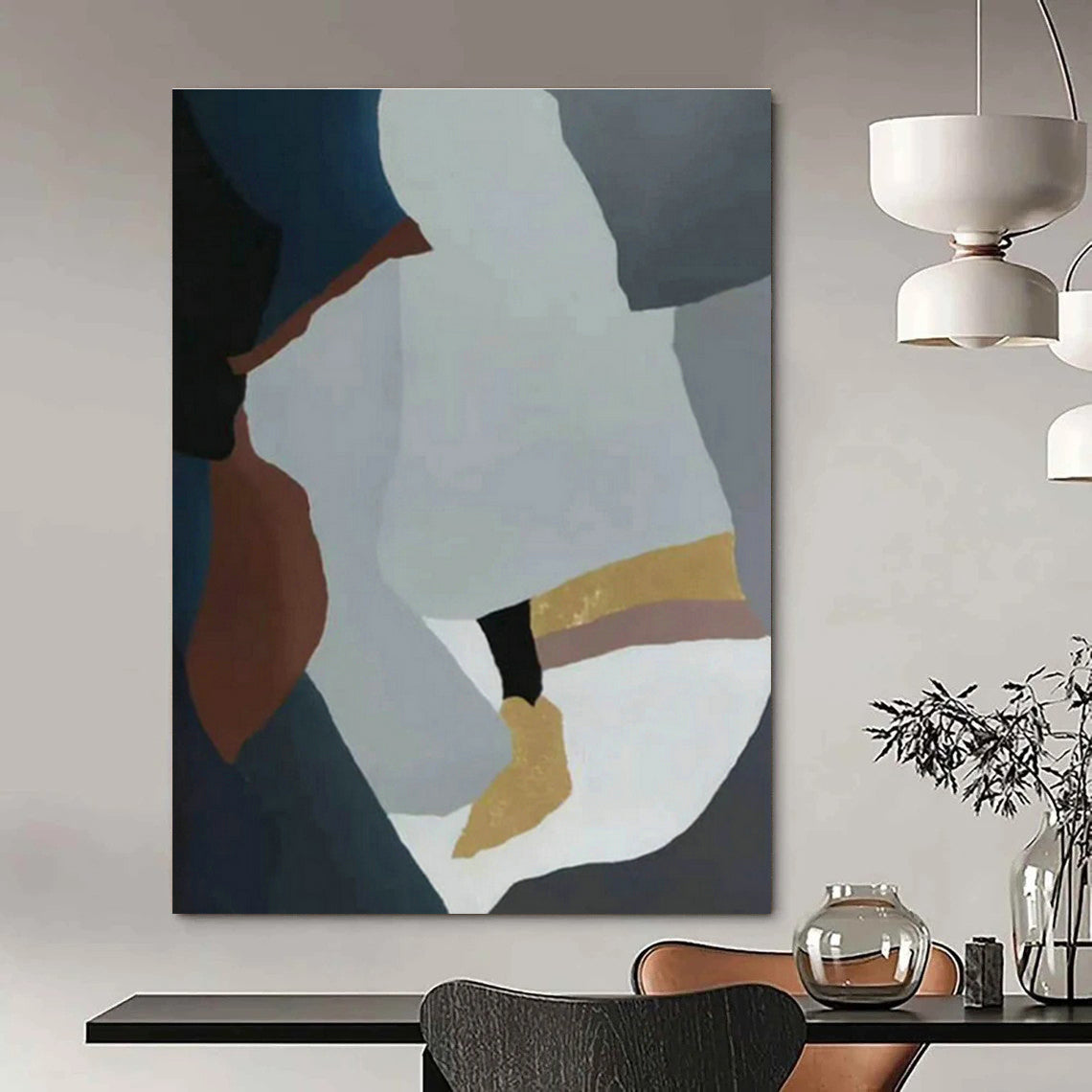 Geometric Color - Block Abstract Art for Living Room & Office DLZ0530