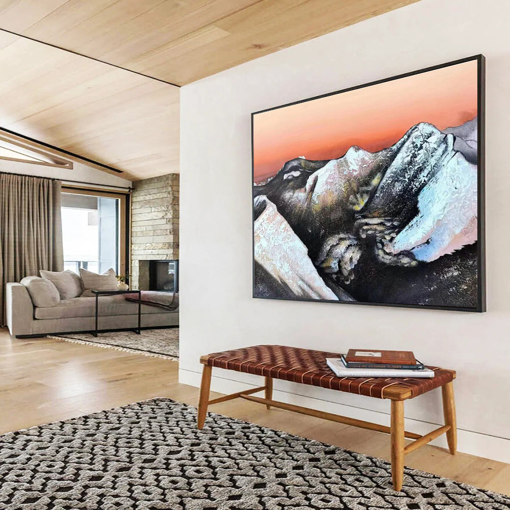 Surreal Mountain - Shaped Figure Abstract: A Captivating Centerpiece for Avant - Garde Art Galleries DLZ3035