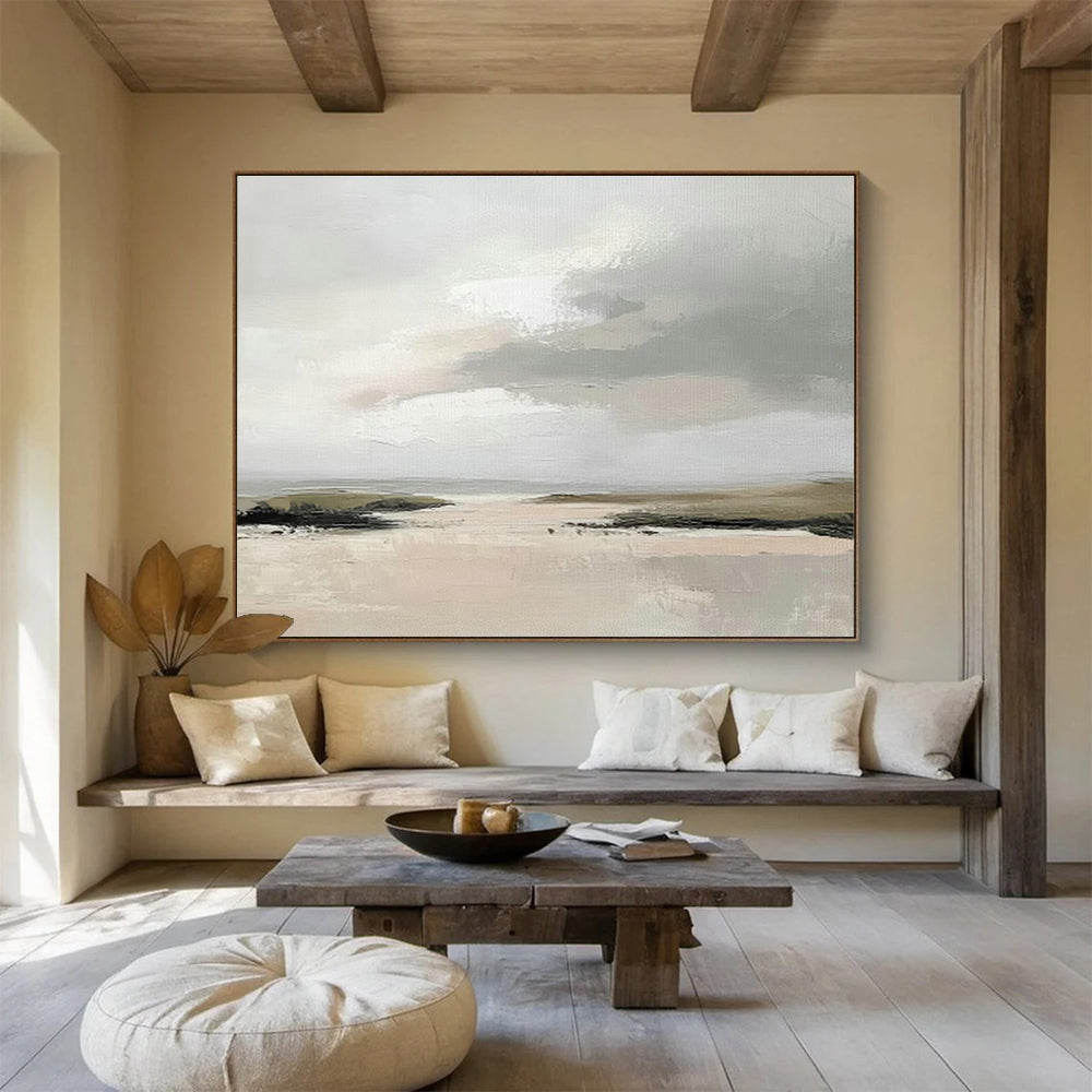 Light - Toned Coastal Abstract Art for Beach House Hallways DLZ2627