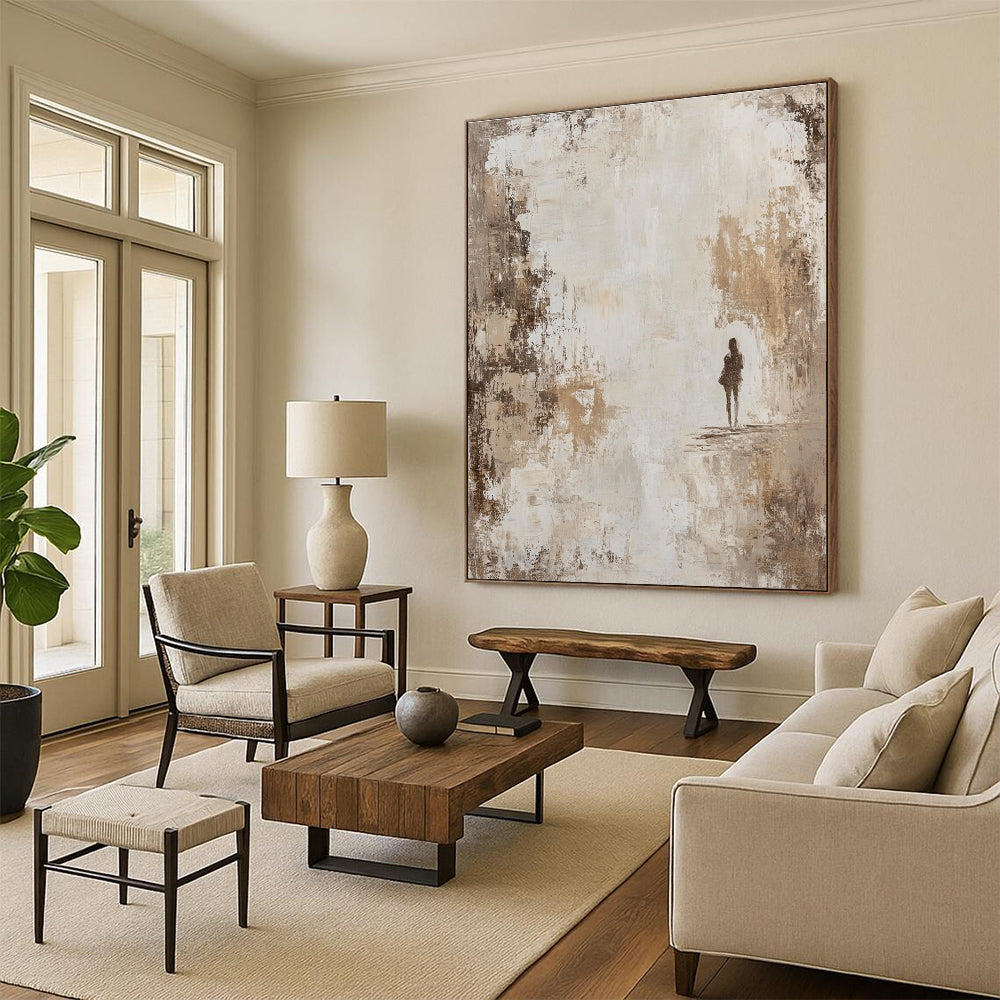 Solitary Figure in Abstract Space for Minimalist Meditation Room & Philosophical Library STSC905