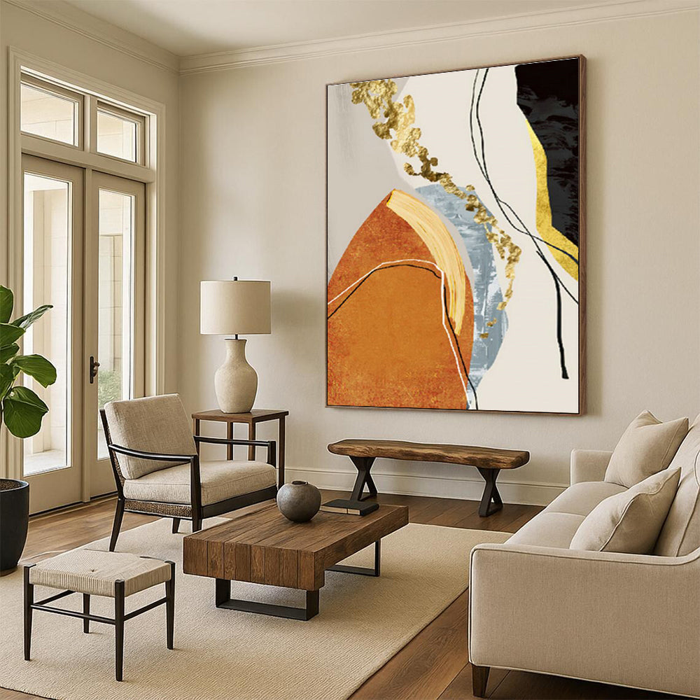 Gold and Colorful Abstract Art for Creative Studio & Glamorous Event Space DLZ2215