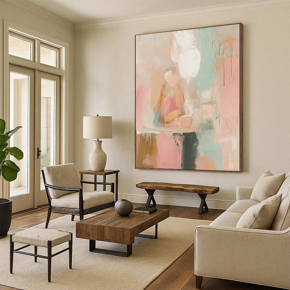 Soft Pastel Still Life Abstract for Feminine - Inspired Bedroom & Cozy Tea Room STSC805