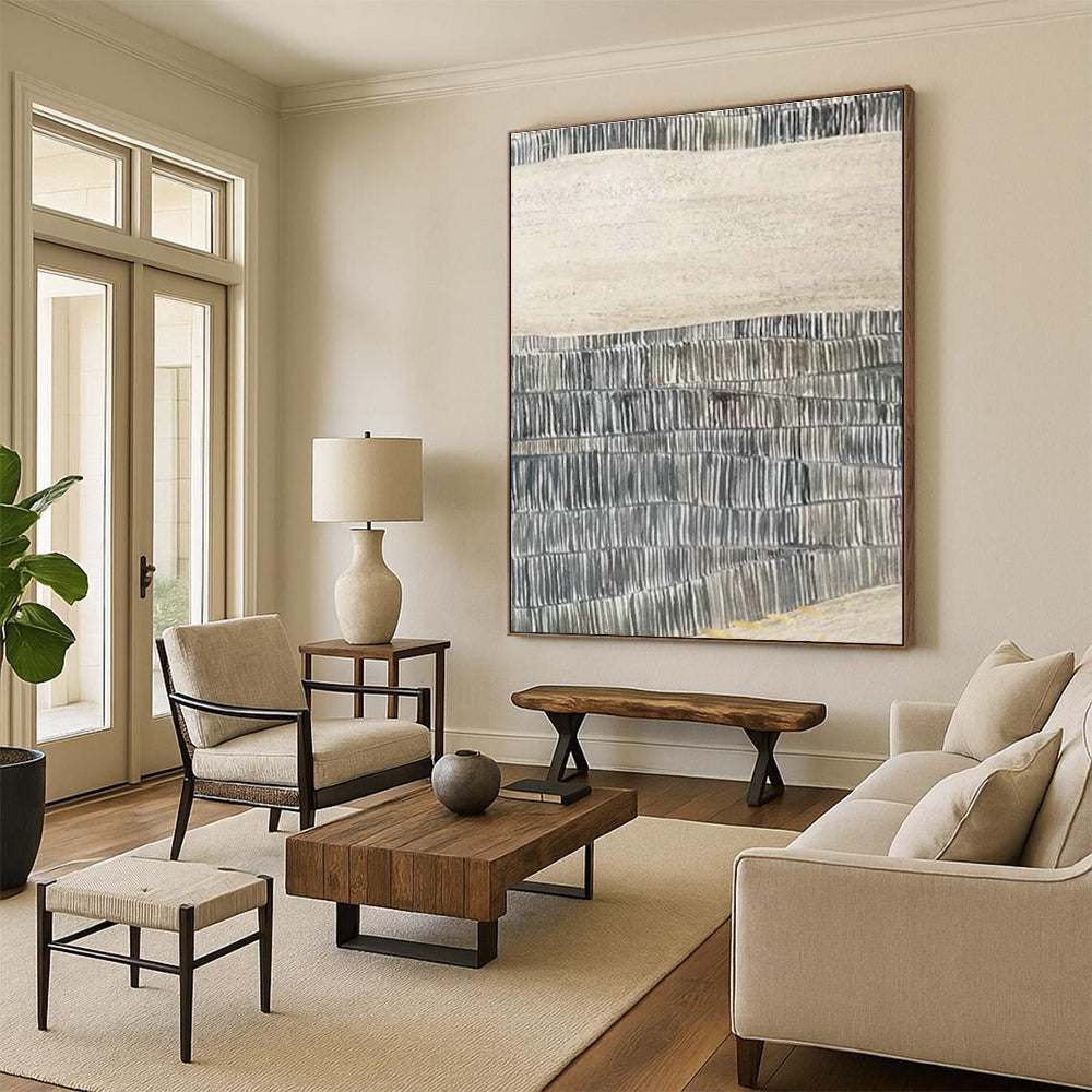 Line - Textured Abstract Art for Minimalist Art Museum & Scandinavian - Style Home Library DLZ1606