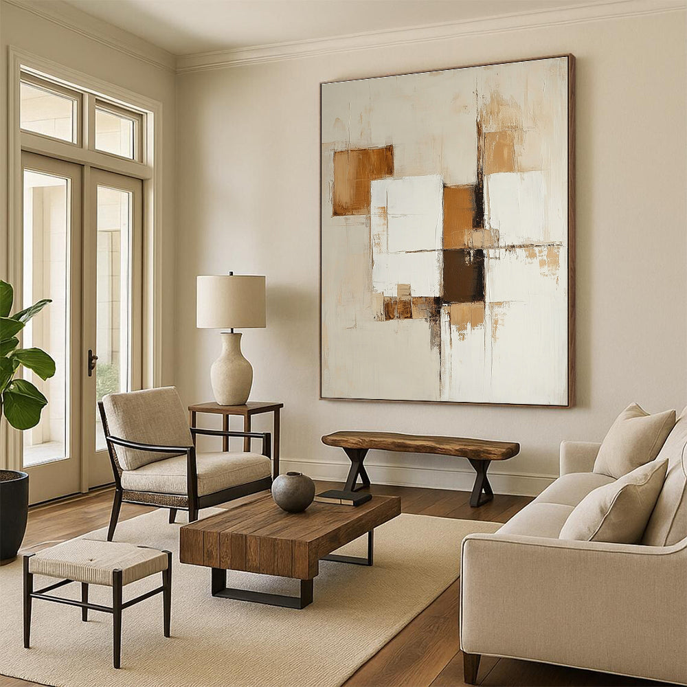 Textured Brown and White Squares for Industrial - Chic Loft & Contemporary Studio STSC763