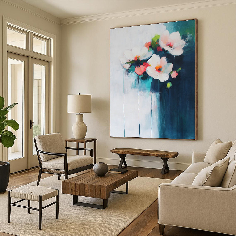 Soft Floral Abstract Art for Bedroom & Breakfast Nook STSC679