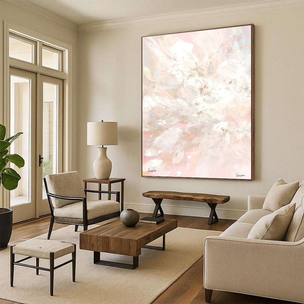 Pink Floral Abstract Art for Beauty Salon & Home Dressing Room DLZ1095