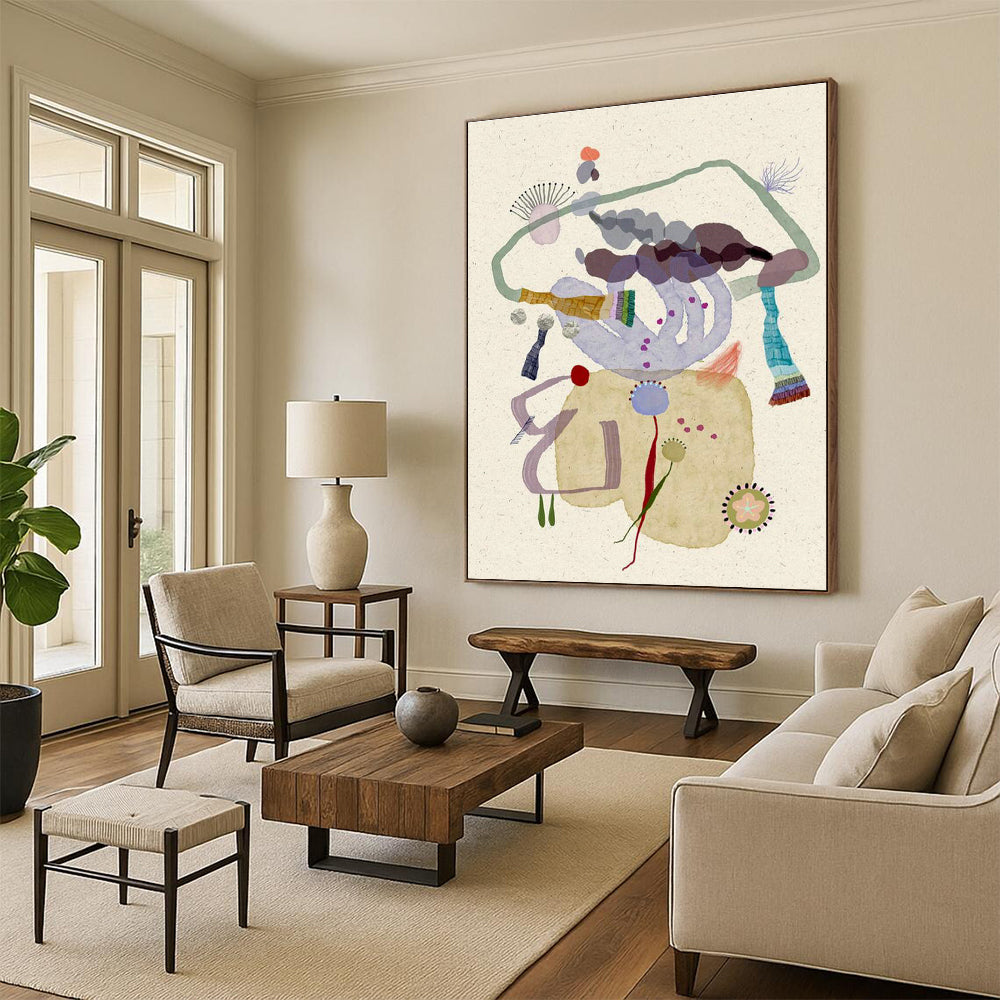 Collage - Style Abstract Art for Bohemian Home Studio Corners DLZ0092