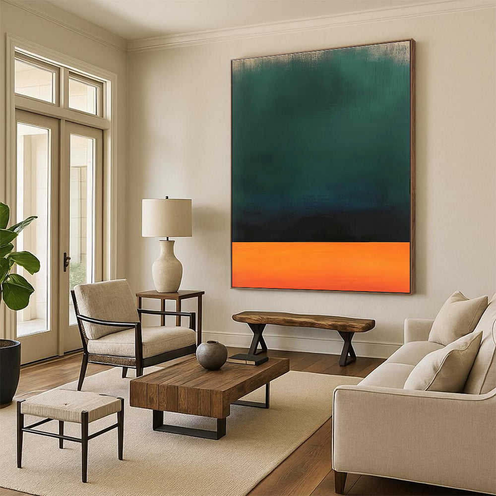 Green - Orange Gradient Art for Nature - Inspired Café & Modern Home DLZ2099